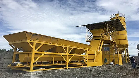 Wet batching plant mixing concrete