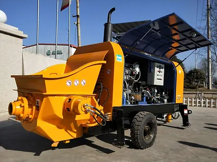 Electric-powered concrete pump delivering precise